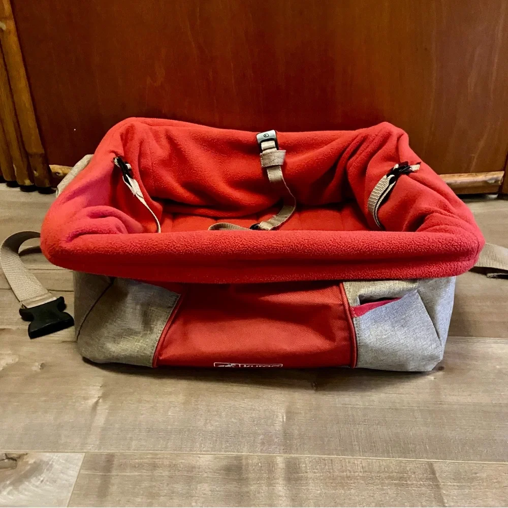 Kurgo Heather Dog Booster Seat with Red